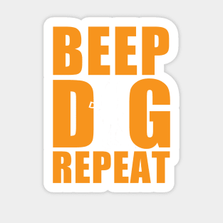 Metal detecting tshirt, metal detecting & relic hunter gift idea, beep, dig, repeat Sticker